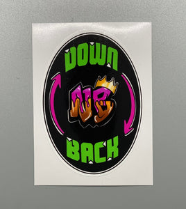 Down and Back Sticker